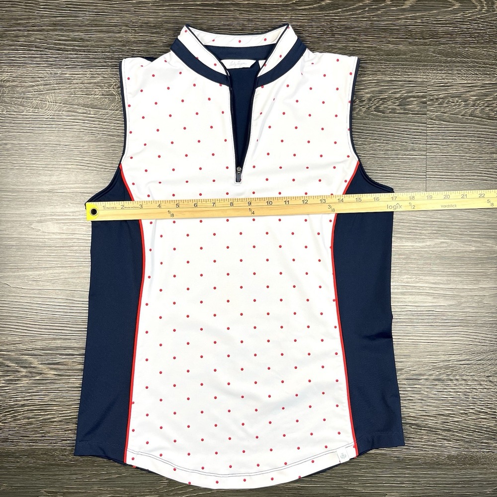 Lady Hagen Womens‎ Golf Tank Top Size Small Zip Pullover Polka Dot Pickleball - Picture 5 of 8
